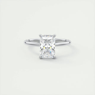 Anillo de compromiso con diamantes Radiant F-VS1 de 1,0 CT a 3,0 CT con engaste de halo oculto