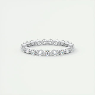 0.69 TCW Round CVD Diamond bubble prong Wedding Band