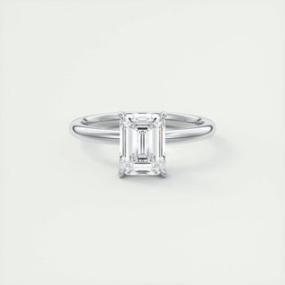 Anillo de compromiso con solitario de diamantes y esmeralda F-VS1 de 1,75 ct