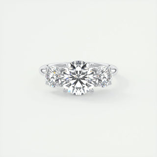 1.0-3.0 ct Round Shaped  Diamond 3 Stones Engagement Ring