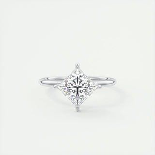 2.08 CT Princess Cut Solitaire Moissanite Engagement Ring