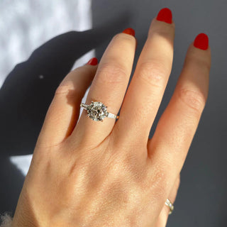 Bague de fiançailles à trois pierres en moissanite de forme ronde de 2,0 ct