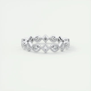 0.72 Oval & Princess Cut Alternative Moissanite Bridal Wedding Band