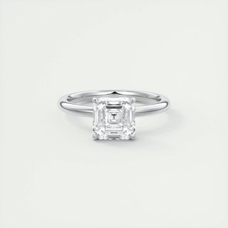 Bague de fiançailles solitaire moissanite taille Asscher 2.03 CT