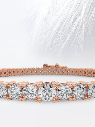 Pulsera de tenis con diamantes de moissanita de talla redonda en oro blanco de 18 quilates