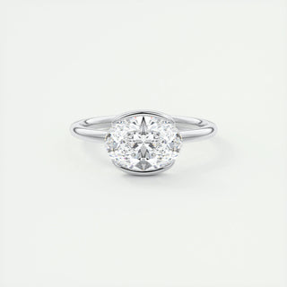 1.0-3.0 ct Oval Cut Diamond Solitaire Engagement Ring With