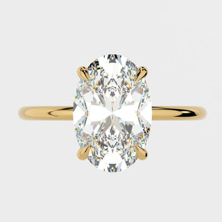 Bague de fiançailles avec solitaire ovale en moissanite de 1,0 à 4,0 ct