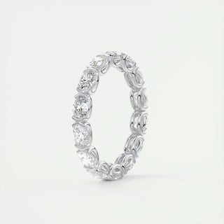 2.25 TCW Oval CVD Diamond Half Bezel Wedding Band