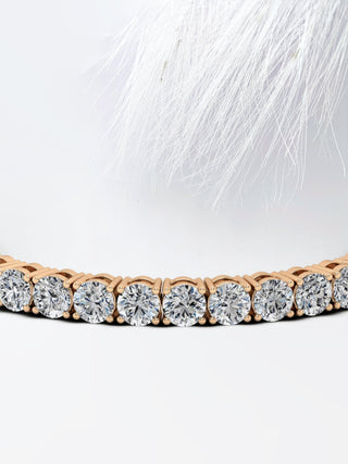 Pulsera de tenis con diamantes de moissanita de talla redonda en oro blanco