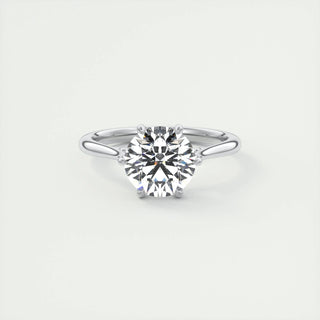 1.35 CT Round Shaped Moissanite Solitaire Engagement Ring