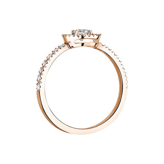 Bague de fiançailles halo en moissanite de forme ronde de 0,25 ct