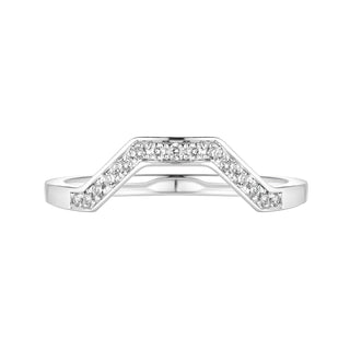 Alliance de mariage incurvée en moissanite de forme ronde de 0,10 ct