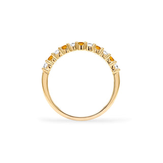 Bague de fiançailles avec diamant citrine rond de 0,90 ct et pierre de naissance de novembre