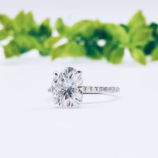 1.91 CT Oval Shaped Moissanite Solitaire Engagement Ring