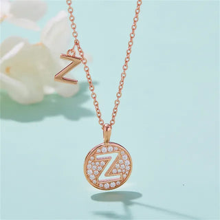 Collier avec diamants et moissanite en forme de lettre « Z » pour femme