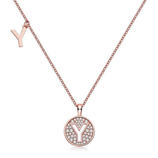 Collier avec diamants et moissanite en forme de lettre « Y » pour femme