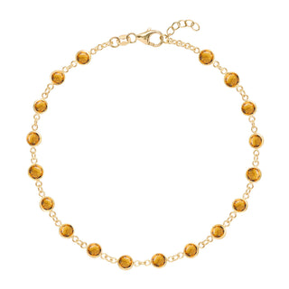 4.50CT Round Citrine Diamond November Birthstone Bracelet