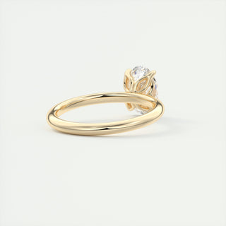 2CT Oval Moissanite Diamond Solitaire Engagement Ring In 18K Yellow Gold