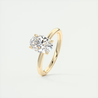 2CT Oval Moissanite Diamond Solitaire Engagement Ring In 18K Yellow Gold