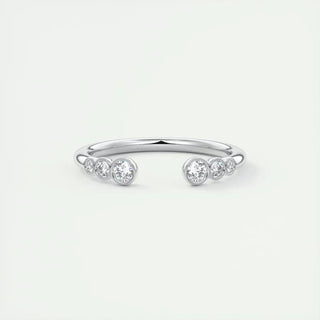 0.22 Round Bezel Open Moissanite Bridal Wedding Band