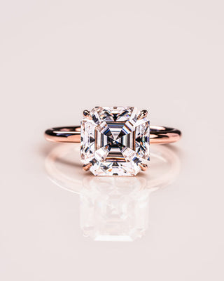 1.20-3.20 CT Asscher  CVD Diamond Solitaire Engagement Ring