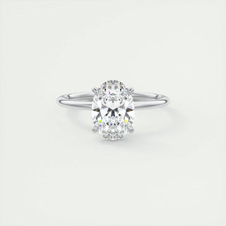 Bague de fiançailles solitaire en moissanite de forme ovale de 1,91 ct