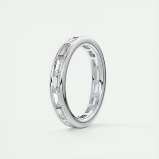 Alianza de boda con engaste en diamante CVD de talla baguette de 1,87 TCW