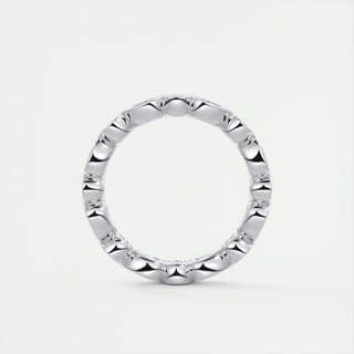 1.28 TCW Pear & Round CVD Diamond Bezel Wedding Band