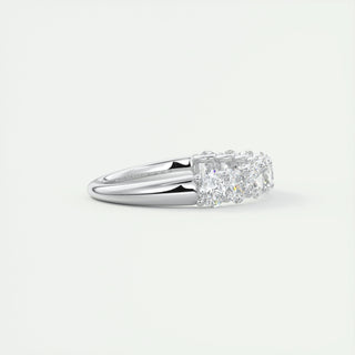 1.35 TCW Oval CVD Diamond Half Eternity Wedding Band