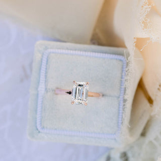 1.75ct Cathedral Set Emerald Cut Moissanite Diamond Solitaire Engagement Ring