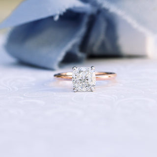 2.75ct Cushion Cut Moissanite Diamond Classic Solitare Engagement Ring - ELITE CARAT