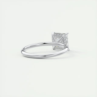 1.0-3.0 ct Princess Diamond Engagement Ring With Hidden Halo Setting