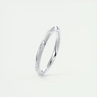 0.09 TCW Round CVD Diamond Flush Setting Wedding Band