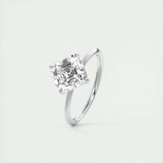 2.03 CT Asscher Cut Solitaire Moissanite Engagement Ring