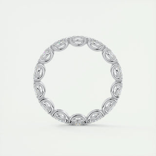 2.25 TCW Oval CVD Diamond Half Bezel Wedding Band