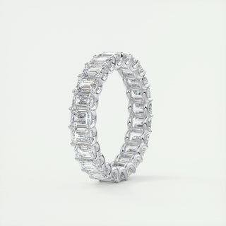 4.6 TCW Emerald CVD Diamond Full Eternity Wedding Band