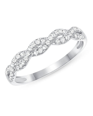 0.22 TCW Round CVD Diamond Twisted Wedding Band