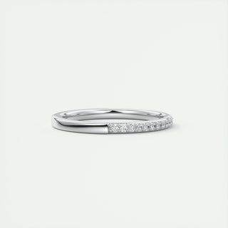 0.18 TCW Round CVD Diamond Half Eternity Wedding Band