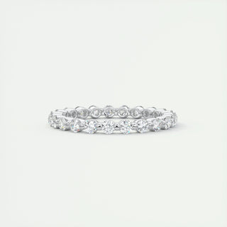 0.69 TCW Round CVD Diamond bubble prong Wedding Band