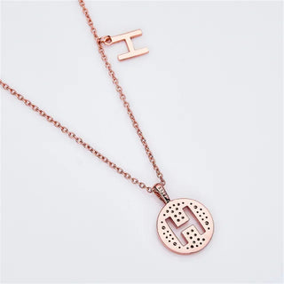 Collier avec diamants et moissanite en forme de lettre « H » pour femme