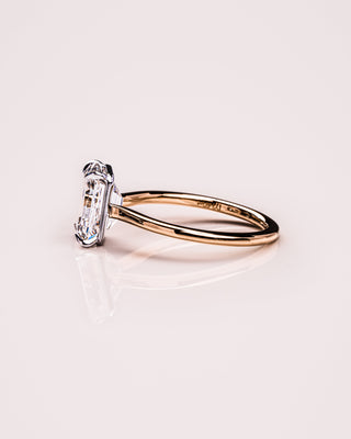 Bague de fiançailles solitaire avec diamant CVD et émeraude de 1,50 à 3,30 ct