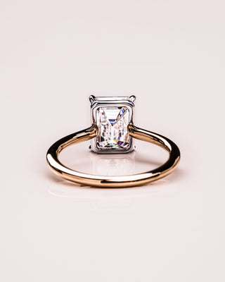 Bague de fiançailles solitaire avec diamant CVD et émeraude de 1,50 à 3,30 ct