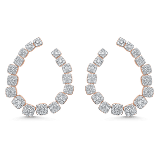 3.81 TCW Round Moissanite Diamond Hoop Earrings