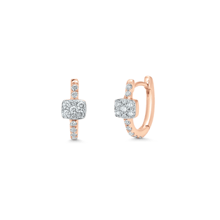 Pendientes Huggie de diamantes y moissanita redondos de 0,35 TCW