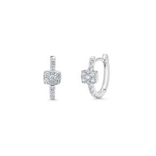 Boucles d'oreilles Huggie en diamant et moissanite ronde de 0,35 TCW