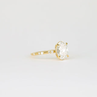 Bague de fiançailles délicate avec diamant ovale CVD de 1,83 à 3,50 ct