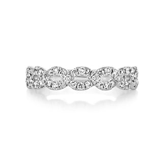 Round Brilliant Cut Twisted Half Eternity Wedding Band