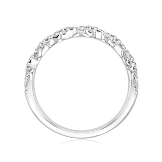 Alliance de mariage torsadée à demi-éternité en diamant taille brillant rond 