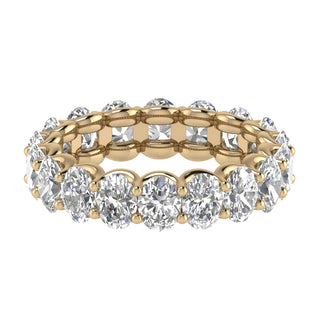 Oval G-VVS Lab Grown Diamond Eternity Wedding Band in Yellow Gold