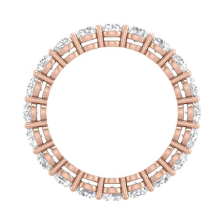 Round G-VVS Lab Grown Diamond Eternity Wedding Band in Rose Gold